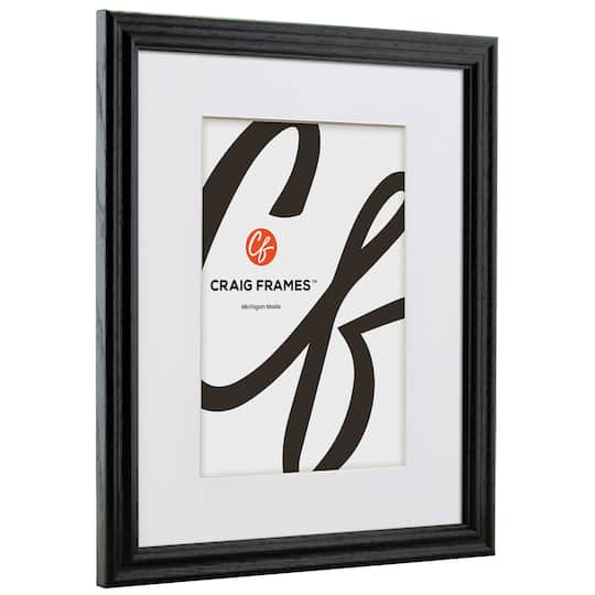 Craig Frames Wiltshire 200 Ebony Picture Frame with Mat